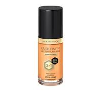 Max Factor Fondotinta Facefinity All Day Flawless - Correttore, Fondotinta liquido e primer viso 3-in-1, Formula vegan, Copertura modulabile, Tenuta fino a 30 ore, SPF20 - W78 Warm Honey, 30 ml