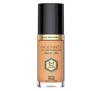 Max Factor Fondotinta Facefinity All Day Flawless - Correttore, Fondotinta liquido e primer viso 3-in-1, Formula vegan, Copertura modulabile, Tenuta fino a 30 ore, SPF20 - N84 Soft Toffee, 30 ml