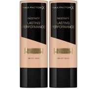 Max Factor, Lasting Performance Fondotinta Liquido, Alta Coprenza, Finish Matte E Lunga Durata, 105 Soft Beige, 35 Ml (Confezione da 2)