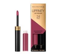 Max Factor Lipfinity Lip Colour Rossetto a Lunga Durata 2 in 1 con Finish Lucido, Rossetto Liquido e Balsamo Idratante per Labbra Morbide e Lucenti - 330 Essential Burgundy, 2,3 ml + 1,9 g