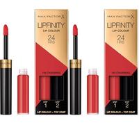 Max Factor Lipfinity Lip Colour, Rossetto Lunga Durata e Gloss Idratante con Applicazione Bifase, Nuance 140 Charming, 2.3 ml e 1.9 g (Confezione da 2)