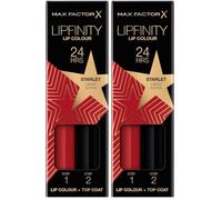 Max Factor, Lipfinity Lip Colour Tinta Labbra Matte Lunga Durata E Gloss Idratante, Applicazione Bifase, Edizione Limitata, 88 Starlet (Confezione da 2)