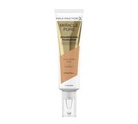 Max Factor, Miracle Pure Fondotinta Liquido Idratante, con il 91% di Ingredienti di Origine Naturale, Vitamina C, Acido Ialuronico e SPF 30, 75 Golden