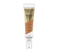 Max Factor Miracle Pure Fondotinta Liquido Idratante, con l' 89% di Ingredienti di Origine Naturale, Vitamina C, Acido Ialuronico e SPF 30, 85 Caramel