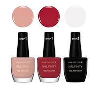 Max Factor Set Smalti Unghie Nailfinity, Smalti a Lunga Tenuta Effetto Gel, 100 The Finale, 200 The Icon, 310 Red Carpet Ready