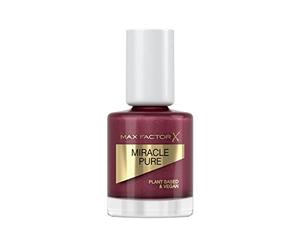 Max Factor Smalto Unghie Miracle Pure Nail Colour, Smalto 100% Vegano, Formula Traspirante, Asciuga Velocemente, Aspetto Sano Anche Dopo La Rimozione, Formato 12 ml, Colore 373 Regal Garnet