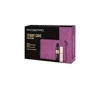 Max Factor The Teddy Chic Collection Mascara False Lash Effect Raven Black, Gloss 2000 Calorie Lip Glaze 00 Melting Ice, pochette Teddy Malva