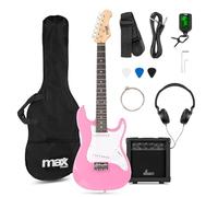 MAX GigKit Junior Chitarra Elettrica Set per Principianti - Rosa 3/4 Dimensione, Kit Chitarra Elettrica per Bambini 8-13 Anni, 21 Tasti, Amplificatore 20W, Accordatore, Custodia, Plettri e Accessori