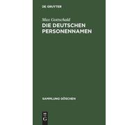 Max Gottschald Die Deutschen Personennamen (Copertina rigida) Sammlung Göschen