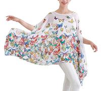 Max Hsuan Womens Ladies Baggy Oversize Plus Size Batwing Tunic Top Blouse Floral Chiffon Kaftan