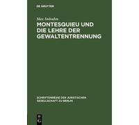 Max Imboden Montesquieu und die Lehre der Gewaltentrennung (Copertina rigida)