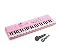 MAX KD54P - Tastiera per bambini con microfono, 54 tasti, 8 tipi di suono, 5 ritmi e suoni, pianoforte con funzione di registrazione, batteria 8 ore - E Piano Kids, tastiera per bambini dai 6 anni in