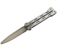 Max Knives Affilatore a farfalla in acciaio con grana diamantata 400 e 600