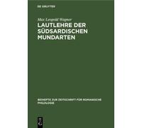 Max Leopold Wagner Lautlehre Der Südsardischen Mundarten (Copertina rigida)