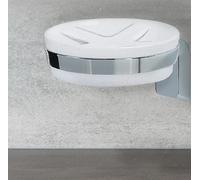 Max Light Chrom Porta Sapone Con Supporto A Muro In Metallo Cromato/ Porcellana