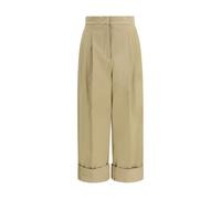 Max Mara Beige Cotton Cropped Pants - IT44 | L