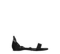 Max Mara Black Satin Flat Sandals - EU40/US10