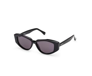 Max Mara Donna Max Mara MM0161 LEE4 01A Occhiali da sole Acetato Nero Fumo Rotonda Normale