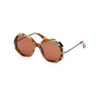 Max Mara Donna MM0094 LIZ 56E Occhiali da sole Acetato Havana Marrone Geometrica Normale
