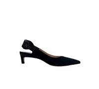 Max Mara Donna Nero Lalla Décolleté Con Tacco A Kitten Decorate Taglia 5 NWB