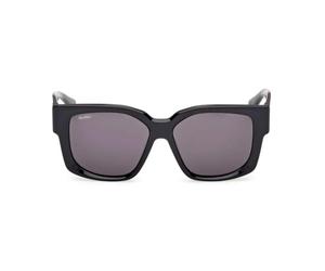 Max Mara Mm0145 Occhiali Da Sole Unisex Nero Squadrato Grigio 54mm