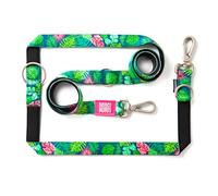 Max & Molly - Guinzaglio multifunzione per cani, 2 m, con 2 moschettoni, tropical/L, imbottito, sicuro e flessibile, comfort per il tuo fedele compagno