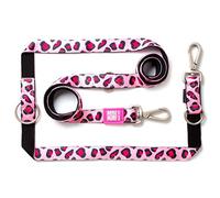 Max & Molly Guinzaglio per cani multifunzione 6 in 1, in neoprene imbottito ultra morbido, leopardato rosa, L