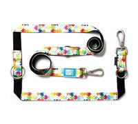 Max & Molly Guinzaglio per cani multifunzione 6 in 1, in neoprene imbottito ultra morbido, Puzzle S