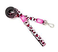 Max & Molly Leopard Rosa di Alta qualità e colorato Design Unico, Comodo e Sicuro, in Neoprene Imbottito, Sportivo ed Elegante, guinzagli Corti, XS