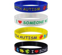Max Petals - I Love Someone with Autism - Silicone Wristbands (4 Pack)