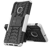 Max Power Digital Custodia per Samsung Galaxy A21 con Supporto Bumper Case Cover Armor Rigida Resistente Doppio Strato Protettiva Ibrida Agli Urti (Samsung Galaxy A21, Bianco)