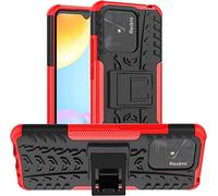Max Power Digital Custodia per Xiaomi Redmi 10c con Supporto Bumper Case Cover Armor Rigida Resistente Doppio Strato Protettiva Ibrida Agli Urti (Xiaomi Redmi 10c, Rosso)