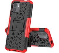 Max Power Digital Custodia per Xiaomi Redmi A1 / Redmi A2 con Supporto Bumper Case Cover Armor Rigida Resistente Doppio Strato Protettiva Ibrida Agli Urti (Xiaomi Redmi A1 / Redmi A2, Rosso)