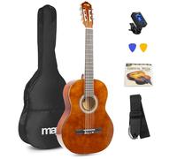 MAX SoloArt Kit Starter per Chitarra Acustica, Set Completo di Chitarre per Principianti a Grandezza, Bundle Starter per Nuovi Suonatori (Dark Natural)