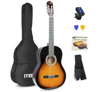 MAX SoloArt Sunburst Kit Starter per Chitarra Acustica, Set Completo di Chitarre per Principianti a Grandezza Naturale con Accessori e 6 Mesi di Lezioni, Bundle Starter per Nuovi Suonatori