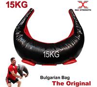 Max Strength - Borsa, in pelle sintetica, per sollevamento pesi, fitness, allenamento, judo, grpling e sabbia, per donne e uomini, red