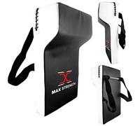 Max Strength - Scudo da rugby resistente, di grado professionale, a cuneo, in schiuma ad alta densità, per attrezzatura da cricking (nero/bianco, singolo)