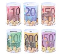 Max-Tonsen 1 Pezzo Salvadanaio a Forma di Dollaro in Euro Salvadanaio a Cilindro Sicuro per Monete Scatole portaoggetti Scatole in Latta Decorazione per la casa,Colori in Modo Casuale