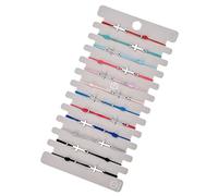 Max-Tonsen 12 pz/lotto Bracciale incrociato Cordoncino Braccialetti regolabili con un ciondolo per donne ragazze adolescenti gioielli cristiani