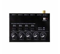 MAX400 Mixer Mini Stereo Mixer Ultralow Noise 4 Canali Mixer Console di Mixaggio DC5V for Chitarra Elettrica Batteria Pianoforte,Ultra-preciso