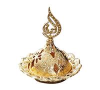 maxal Supporto per aromi, Bruciatore di incenso Bruciatore di incenso Arabo, Bruciatore per la casa, Bruciatore diincenso acarbone Porta incenso Scavato in Metallo Dorato per yogacasa Camera Ufficio