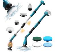 MaxAwe Batteria Spin Scrubber, compatibile con batteria Makita da 18 V, cordless 360° 63-120 cm, spazzola di pulizia estensibile con 8 testine intercambiabili, per bagno, vasca, piastrelle, auto e