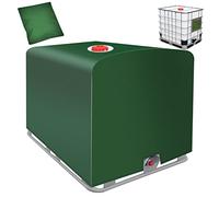 MaxAwe IBC - Copertura per serbatoio 1000 l, 420D con rivestimento in argento, 120 x 100 x 116 cm, impermeabile, colore: verde IBC contenitore per serbatoio IBC
