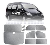 MaxAwe Set tende termiche interni per Vito II W639/Viano SWB L2 2003-2014, kit parasole, copertura schermo anteriore, tenda solare UV, copertura isolante invernale