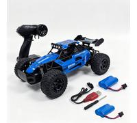 MaxBinTon Macchina Telecomandata 1:12, Fuoristrada, Blu | 2 batterie da 60 min, 20 km/h, 2,4 GHz 5 canali senza interferenze, fari a LED, lega