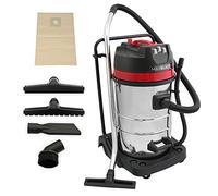 MAXBLAST - Aspiratore Industriale Senza Sacchetto con Serbatoio Secco e Umido Solidi-Liquidi 3000W con 3 Bocchette, Filtro HEPA - Capacità 80L