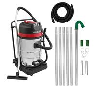 MAXBLAST Sistema pulizia grondaie Aspirapolvere industriale 80L secco/umido con kit aste 1,2-7,2 m, tubo 5 m, 3000W, triplo motore, filtro in tessuto, cavo 9 m, accessori inclusi