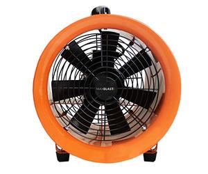 MAXBLAST Ventilatore Estrattore Aria Industriale con Tubo Dotto Aspira Polveri e Fumo o Soffia Aria Pulita Ventola Reversibile - 300mm - Dotto 6m