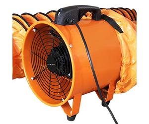 MAXBLAST Ventilatore Estrattore Aria Industriale con Tubo Dotto Aspira Polveri e Fumo o Soffia Aria Pulita Ventola Reversibile - 300mm - Dotto 12m - 110V