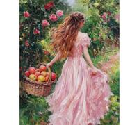 MAXBYE Bella Donna Dipingi con i Numeri per Adulti, Kit di Pittura a Olio su Tela Fai-da-Te per Principiante con Pennelli Pittura Pigmento Acrilico Disegno, Decorazioni Casa Regalo 40x50cm